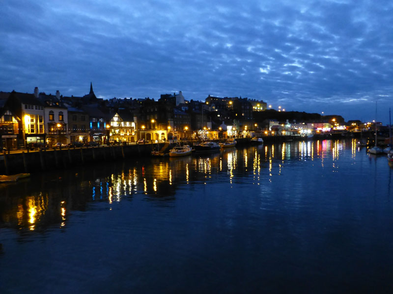 Whitby Harbour at night